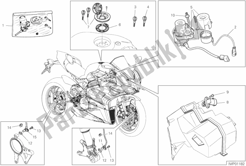 Wszystkie części do 13f - Urz? Dzenia Elektryczne Ducati Superbike Panigale V4 R USA 1000 2020